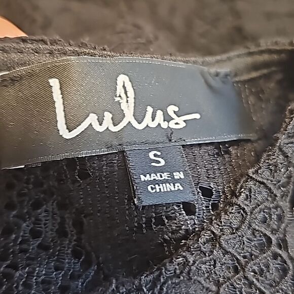 Lulu's -1210 NWT Dance With Me Black Lace Bodycon Midi Dress 3/4 Sleeves S‎ - Picture 7 of 14